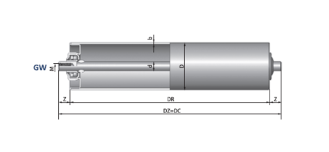 Schwerkraftrolle für leichte Ladungen und Belastungen RT1-50-12-M8